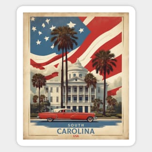 South Carolina United States of America Tourism Vintage Poster Sticker